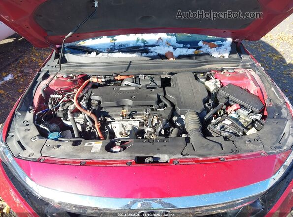 1HGCV3F94JA014390 2018 HONDA ACCORD HYBRID Красный Вид сзади