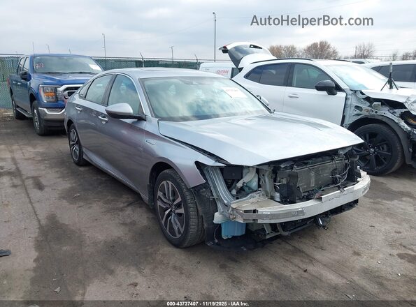 1HGCV3F9XKA007266 2019 HONDA ACCORD HYBRID Silver Передня права чверть