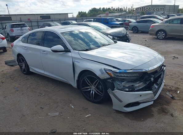 1HGCV3F9XNA029675 2022 HONDA ACCORD HYBRID Белый Передняя правая четверть