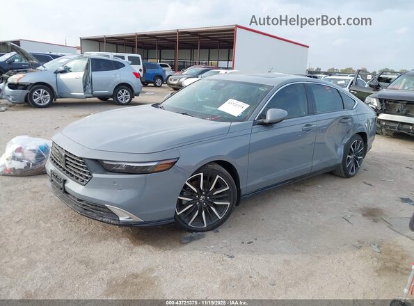 1HGCY2F80PA047209 2023 HONDA ACCORD HYBRID Gray Առջևի ձախ երեք քառորդ տեսարան