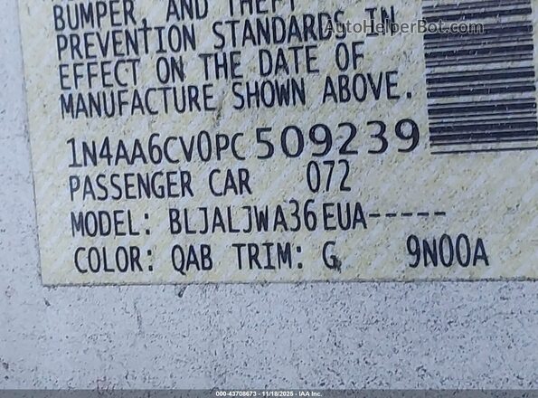 1N4AA6CV0PC509239 2023 NISSAN MAXIMA White Вид підкапотного простору