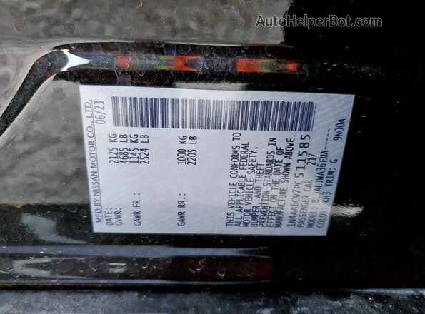 1N4AA6CV7PC511585 2023 NISSAN MAXIMA Black Widok komory silnika