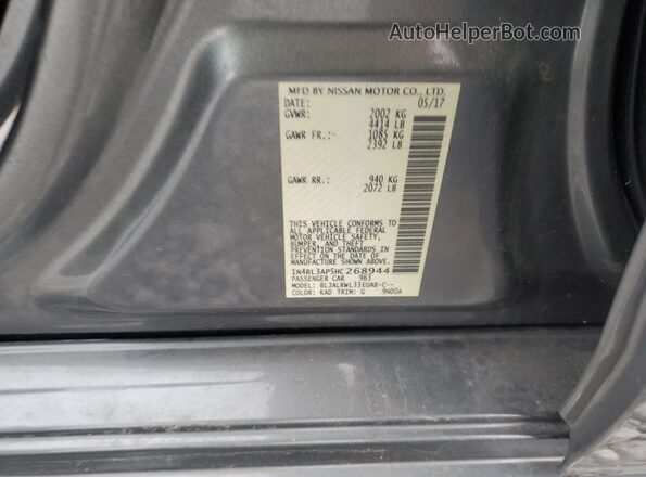 1N4BL3AP5HC268944 2017 NISSAN ALTIMA Gray Widok naklejki z numerem VIN