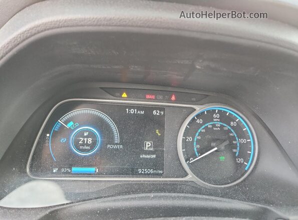 1N4BZ1BP8LC308850 2020 NISSAN LEAF White Вид щитка приладів