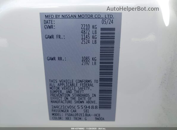 1N4CZ1CV0SC559488 2025 NISSAN LEAF Белый Вид подкапотного пространства