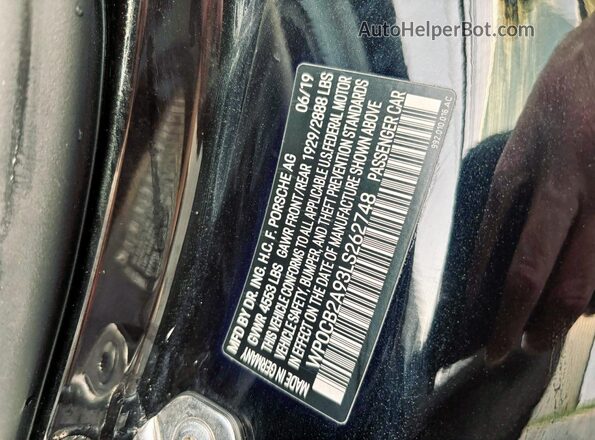 WP0CB2A93LS262748 2020 PORSCHE 911 Black Widok wnętrza z tyłu