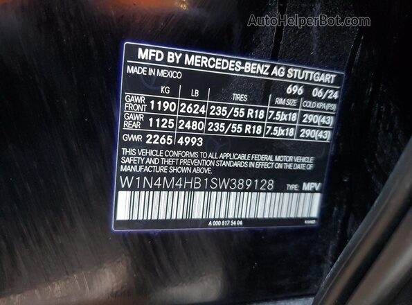 W1N4M4HB1SW389128 2025 MERCEDES-BENZ GLB-CLASS Black Widok wnętrza 360 stopni