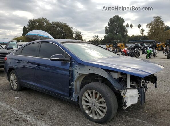 5NPE24AF3GH308027 2016 HYUNDAI SONATA Синий Передняя правая четверть