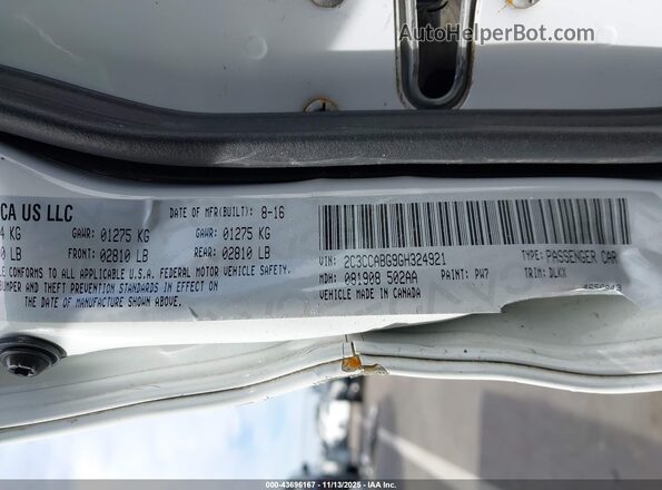 2C3CCABG9GH324921 2016 CHRYSLER 300 Белый Вид подкапотного пространства