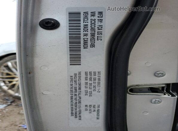 2C3CCABT8MH537495 2021 CHRYSLER 300 Silver Vista de la etiqueta del VIN