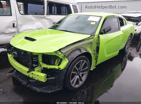 2C3CDXCT9PH698327 2023 DODGE CHARGER Зеленый Передняя левая четверть