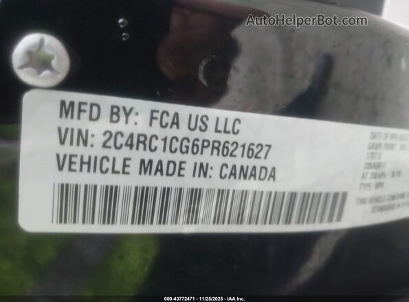 2C4RC1CG6PR621627 2023 CHRYSLER VOYAGER Черный Вид подкапотного пространства