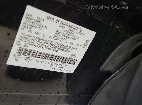 2FMPK3J9XKBB77272 2019 FORD EDGE  