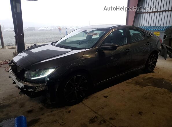 2HGFC2F86MH538411 2021 HONDA CIVIC Gray წინა მარცხენა ხედი სამი მეოთხედიდან