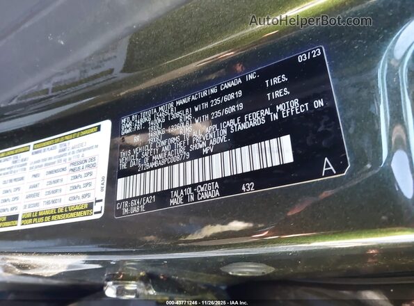 2T2BAMBA8PC008779 2023 LEXUS RX 350 Зеленый Вид подкапотного пространства