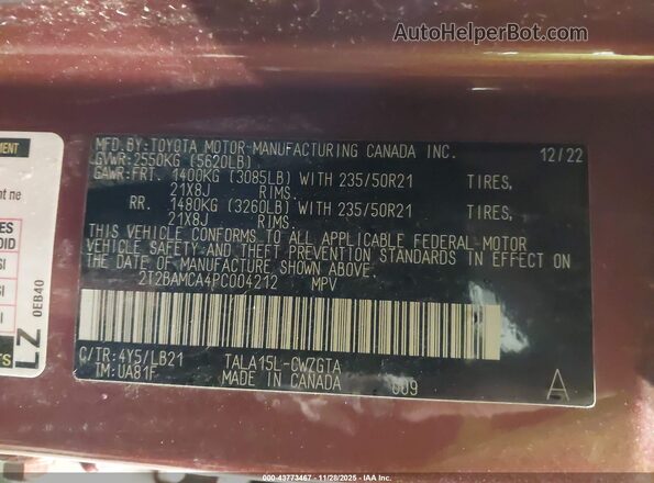 2T2BAMCA4PC004212 2023 LEXUS RX 350 Brown Engine compartment view
