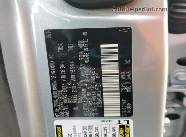 2T2BAMCA4RC071153 2024 LEXUS RX Silver VIN კოდის სტიკერის ხედი