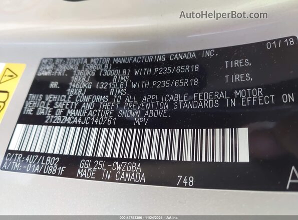 2T2BZMCA4JC140761 2018 LEXUS RX 350 Бежевый Вид подкапотного пространства