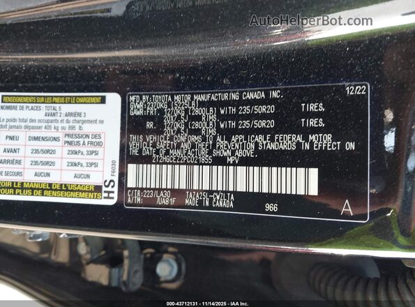 2T2HGCEZ2PC021855 2023 LEXUS NX 350 Black ძრავის განყოფილების ხედი
