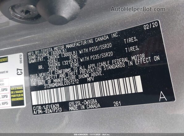 2T2HGMDA6LC051212 2020 LEXUS RX 450H Серебряный Вид подкапотного пространства