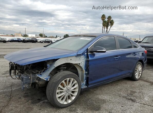5NPE24AF3GH308027 2016 HYUNDAI SONATA Синий Передняя левая четверть