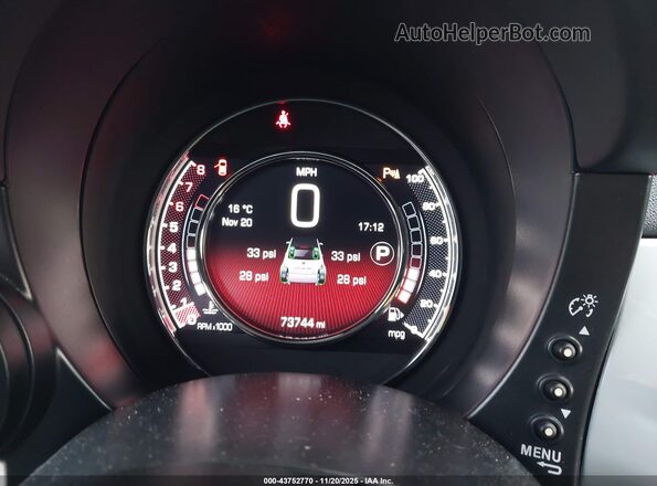 3C3CFFJH1HT548000 2017 FIAT 500C Gray Widok tylnych siedzeń