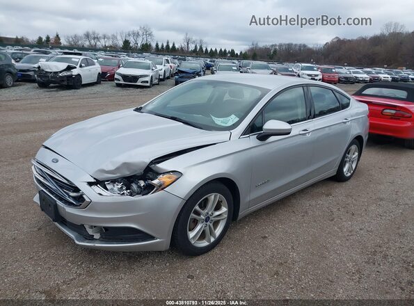 3FA6P0LU1JR221750 2018 FORD FUSION HYBRID Серебряный Передняя левая четверть