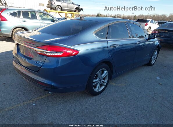 3FA6P0LU6JR272595 2018 FORD FUSION HYBRID Синий Задняя правая четверть