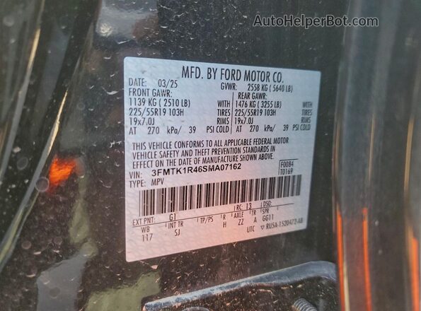 3FMTK1R46SMA07162 2025 FORD MUSTANG Черный Вид наклейки с VIN-кодом