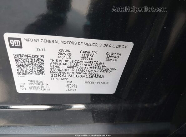3GKALMEG0PL164388 2023 GMC TERRAIN Black Engine compartment view
