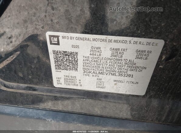 3GKALMEV7ML353291 2021 GMC TERRAIN Черный Вид подкапотного пространства