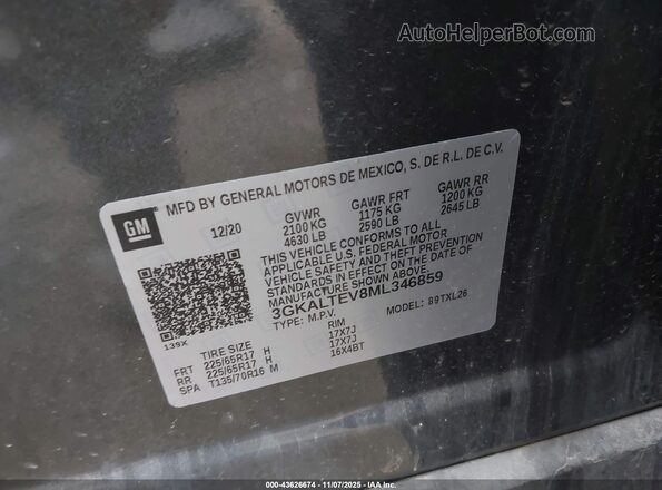 3GKALTEV8ML346859 2021 GMC TERRAIN Серый Вид подкапотного пространства