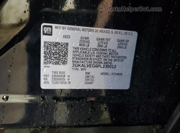 3GKALVEG6PL230013 2023 GMC TERRAIN Черный Вид наклейки с VIN-кодом