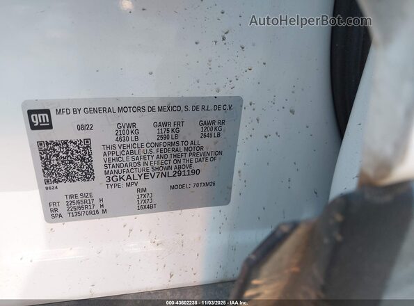 3GKALYEV7NL291190 2022 GMC TERRAIN Белый Вид подкапотного пространства