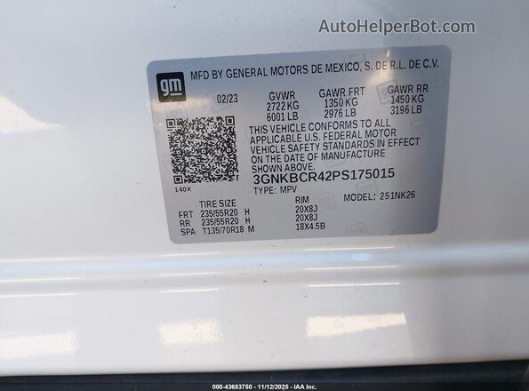 3GNKBCR42PS175015 2023 CHEVROLET BLAZER Белый Вид подкапотного пространства