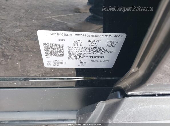 3GPKHVRJ0SS526679 2025 HONDA PROLOGUE Black Вид підкапотного простору
