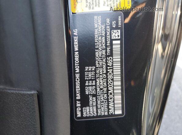 3MW43CM02P8D41465 2023 BMW M2 Черный Вид подкапотного пространства