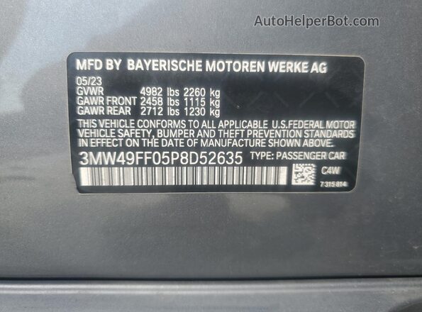 3MW49FF05P8D52635 2023 BMW M3 Серебряный Вид подкапотного пространства