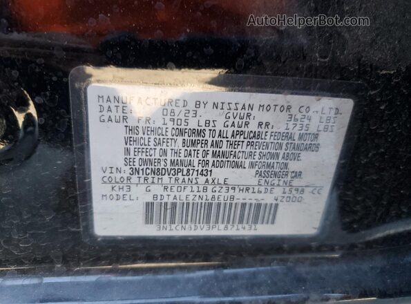 3N1CN8DV3PL871431 2023 NISSAN VERSA Черный Вид подкапотного пространства