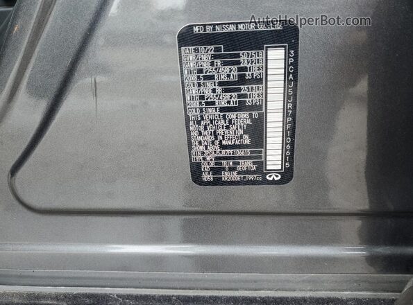 3PCAJ5JR7PF106615 2023 INFINITI QX55 Gray Widok naklejki z numerem VIN