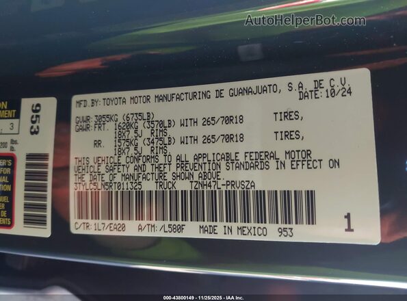 3TYLC5LN5RT011325 2024 TOYOTA TACOMA HYBRID Gray Engine compartment view