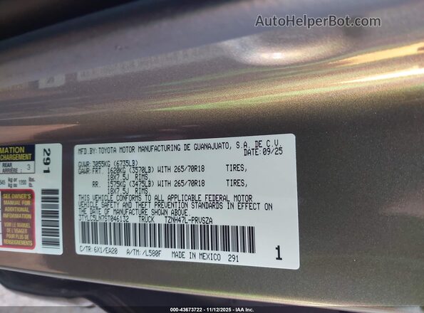 3TYLC5LN7ST046132 2025 TOYOTA TACOMA HYBRID Blue Vista del compartimento del motor