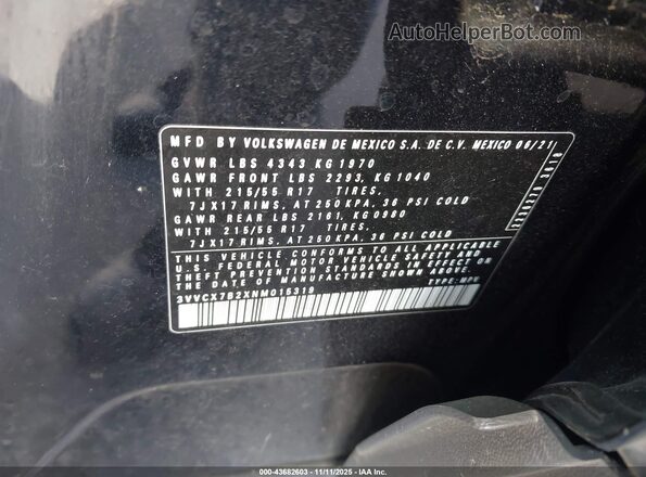 3VVCX7B2XNM015319 2022 VOLKSWAGEN TAOS Черный Вид подкапотного пространства