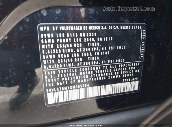 3VVLR7RMXSM055154 2025 VOLKSWAGEN TIGUAN Black Engine compartment view