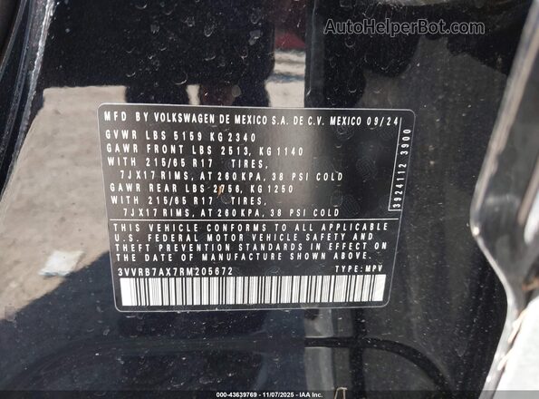 3VVRB7AX7RM205672 2024 VOLKSWAGEN TIGUAN Черный Вид подкапотного пространства