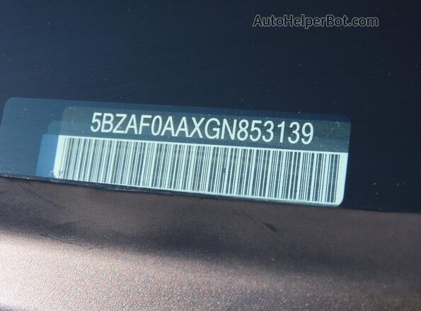 5BZAF0AAXGN853139 2016 NISSAN NV Серый Вид задней части салона