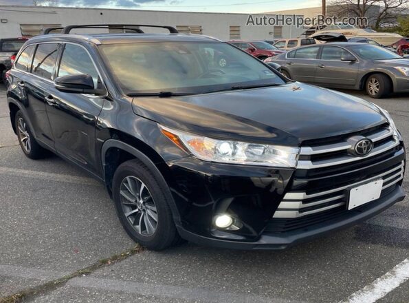 5TDJZRFH7KS599622 2019 TOYOTA HIGHLANDER Черный Передняя левая четверть