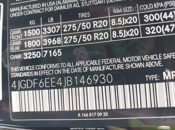 4JGDF6EE4JB146930 2018 MERCEDES-BENZ GLS 450 Black Widok komory silnika