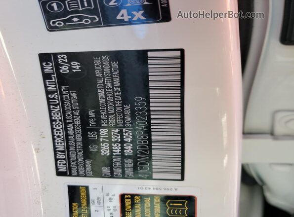 4JGDM2DB8PA023359 2023 MERCEDES-BENZ EQS White 360 interior view