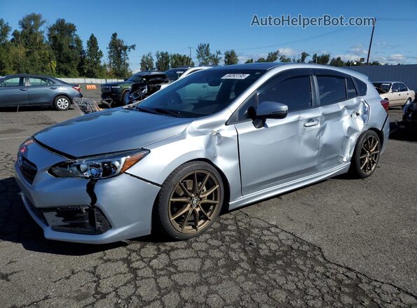 4S3GTAM6XM3708724 2021 SUBARU IMPREZA Silver Առջևի ձախ երեք քառորդ տեսարան